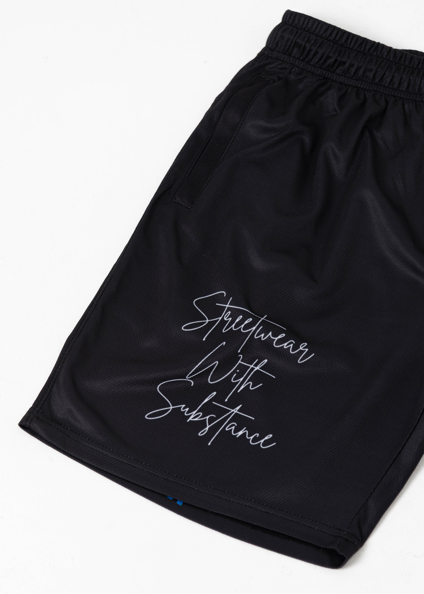 .Black Mesh Shorts