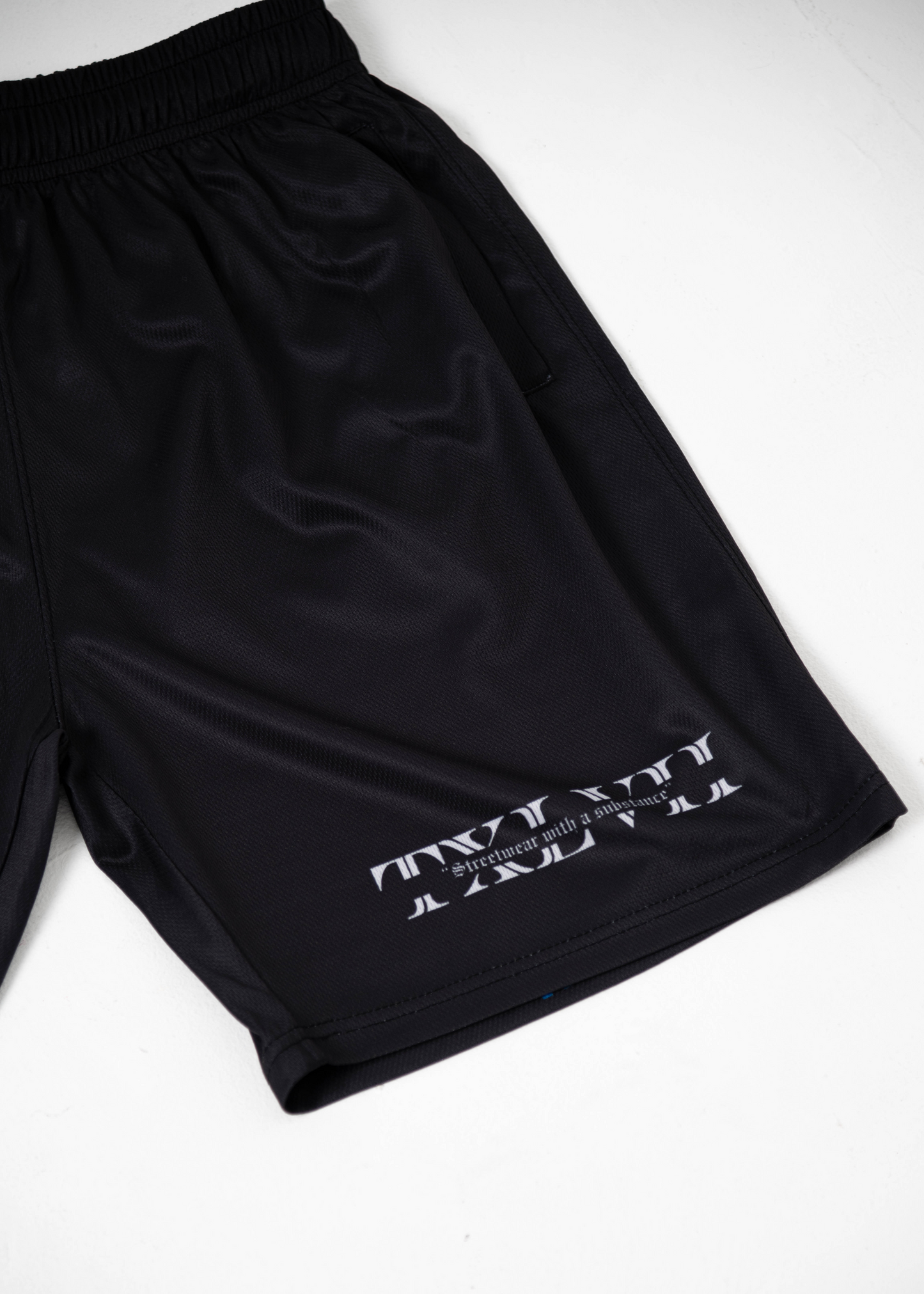 .Black Mesh Shorts