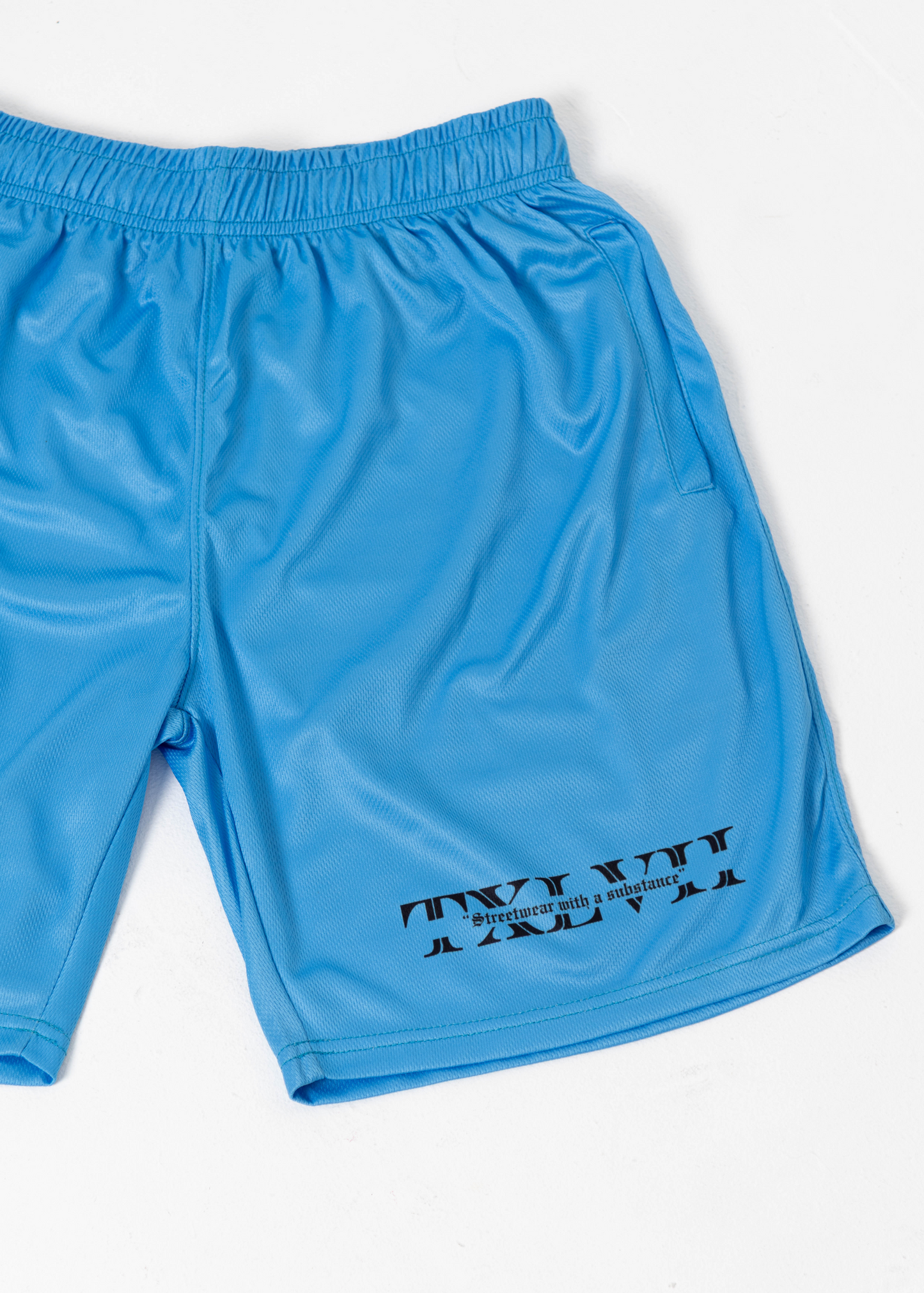 .Blue Mesh Shorts