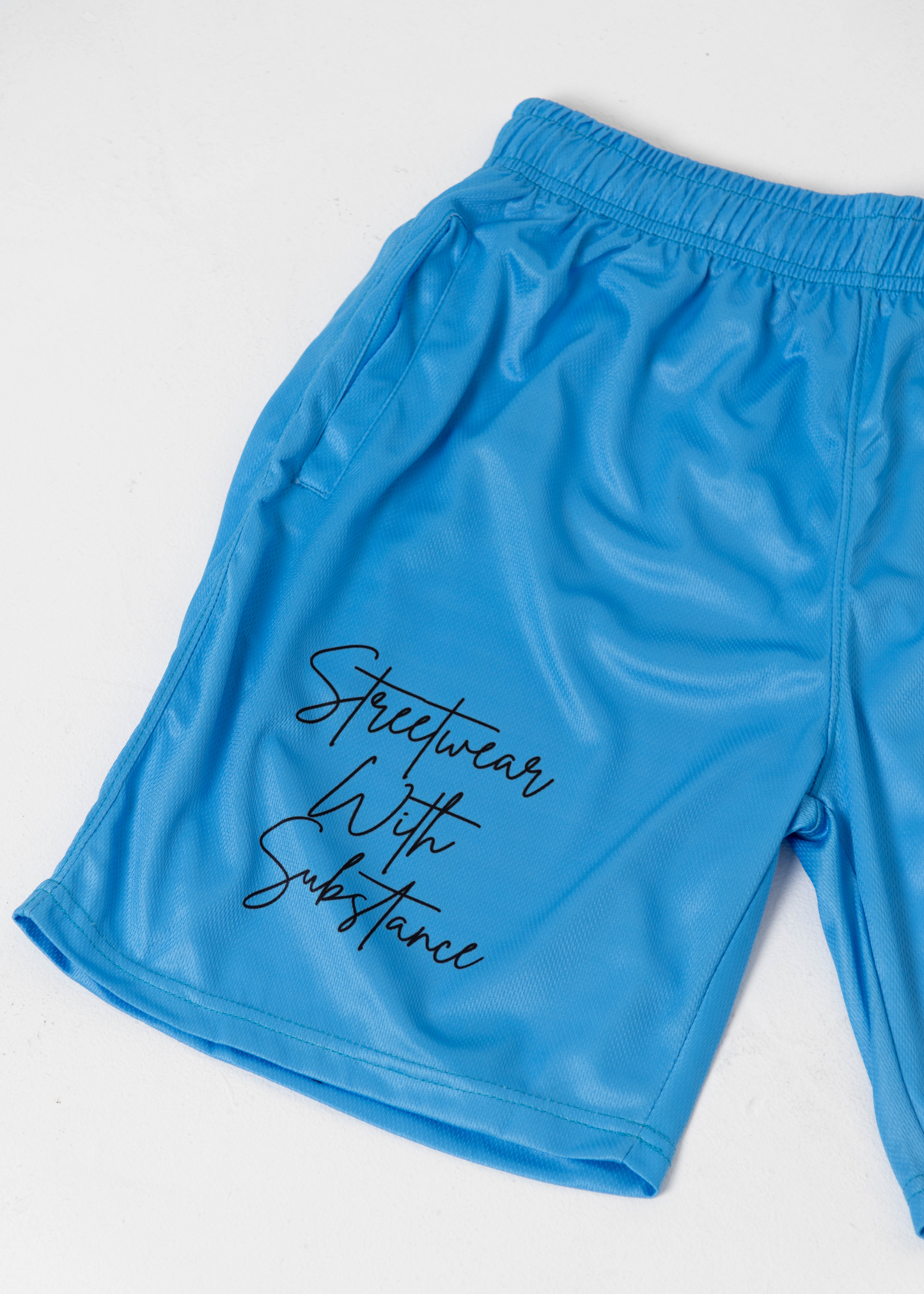 .Blue Mesh Shorts