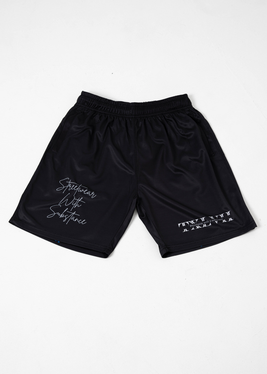 .Black Mesh Shorts